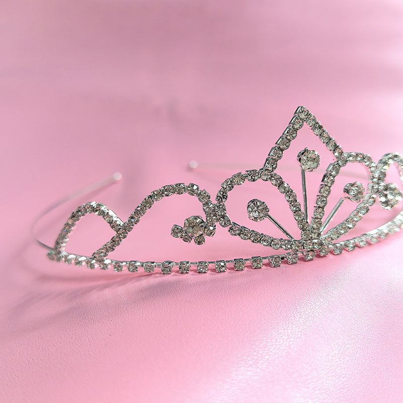 Women Accessories Aesthetic - تاج زفاف فضي اللون مرصع بالأحجار