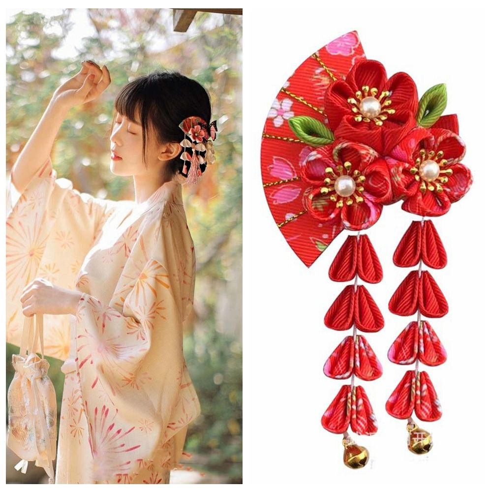 Women'S Kimono Accessories - دبوس شعر بشرابات على شكل مروحة
