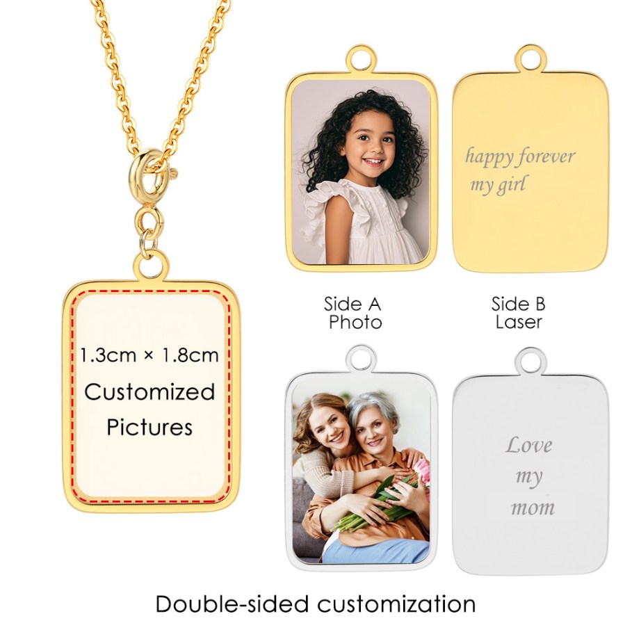 Women Accessories Photos - تخصيص صورة رسالة العلم قلادة قلادة