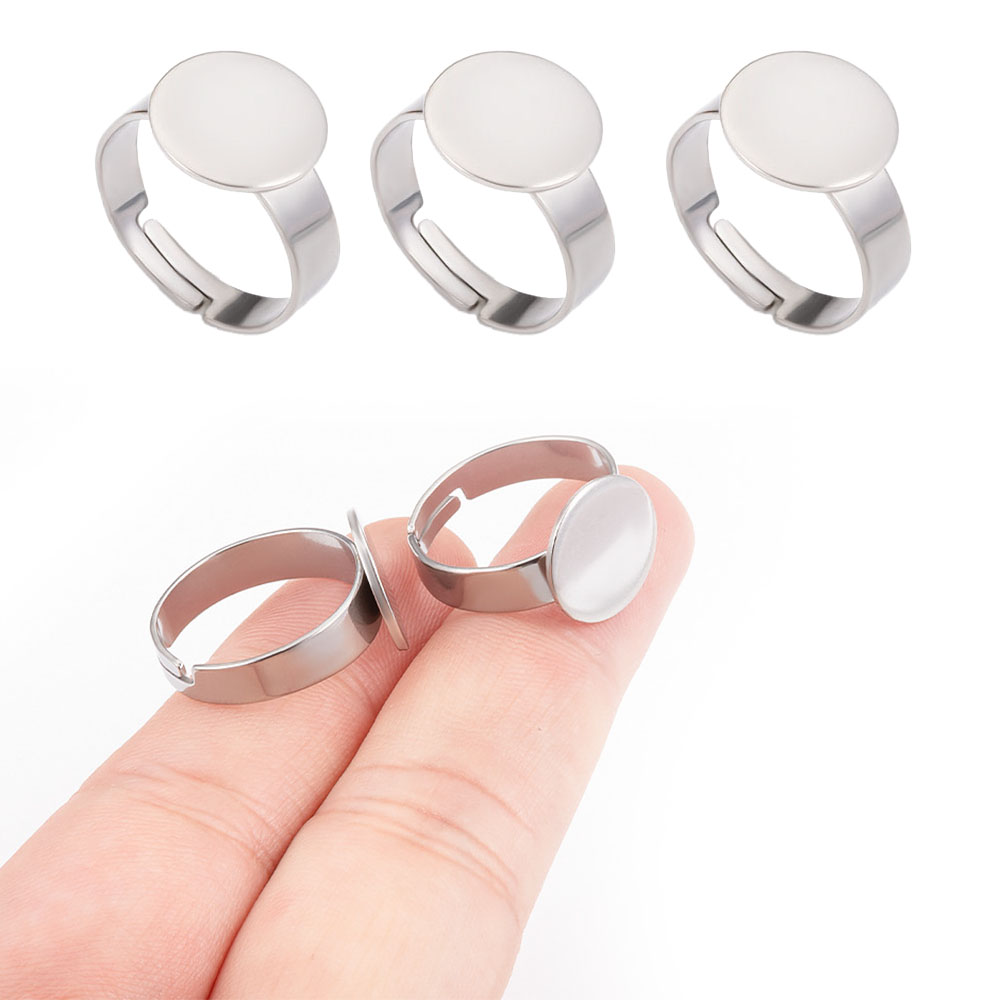 Ring Set Adjustable - 10 قطع من الخواتم الفولاذية المقاومة