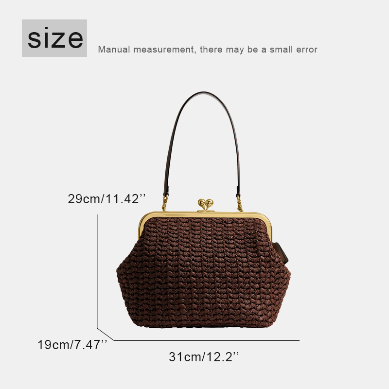 حقائب شاطئ من القش بإطار قفل ي - مراجعة Women'S Accessories Purse وسعره