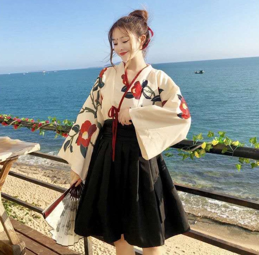 فستان عتيق مطبوع عليه زهور للن - مراجعة Women'S Kimono Accessories وسعره