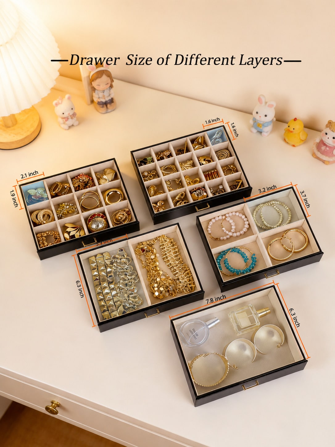 صندوق مجوهرات كبير من الجلد ال - مراجعة Women Accessories Drawer وسعره