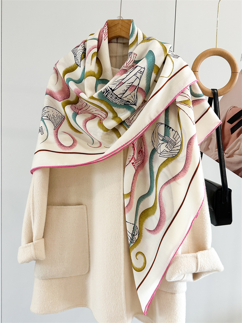 وشاح مزدوج الوجهين 135 سم، شال - مراجعة Women'S Winter Accessories Set وسعره