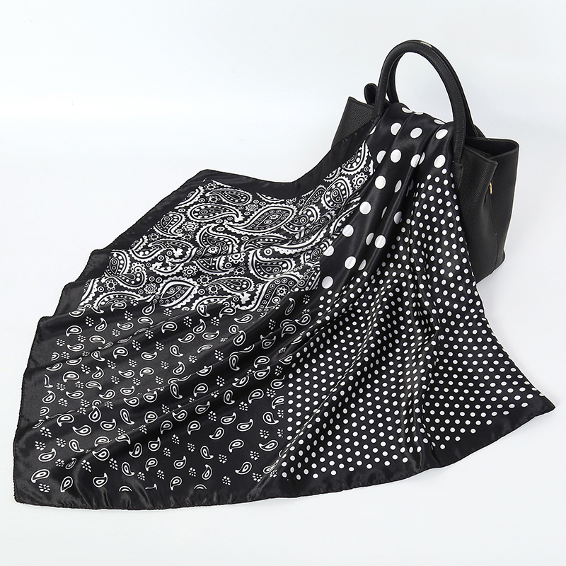 مناديل الشعر وشاح حريري 90*90  - مراجعة Women Accessories Brands وسعره