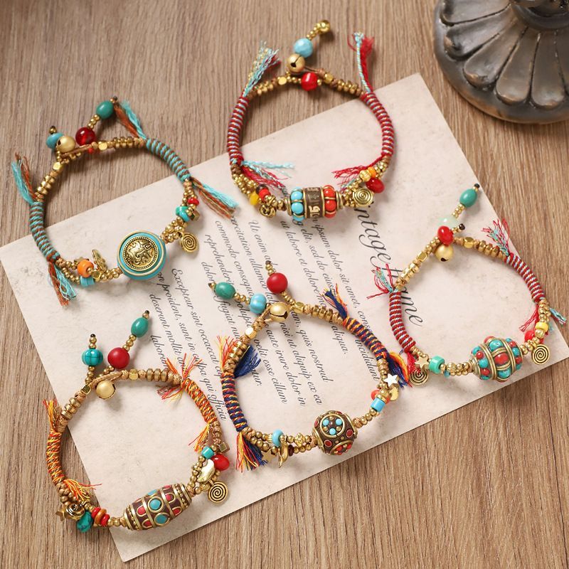التبتية الرجعية المنسوجة سوار  - مراجعة Women Accessories Nepal وسعره