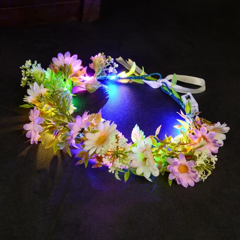 إكليل زهور مضيء بإضاءة LED، عص - مراجعة Women Accessories Photos وسعره