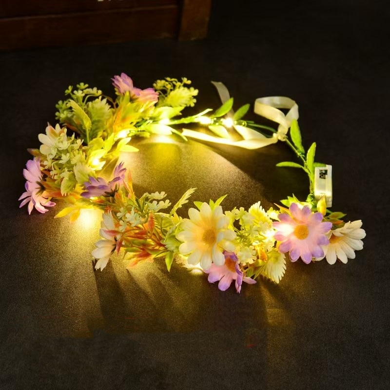 إكليل زهور مضيء بإضاءة LED، عص - مراجعة Women Accessories Photos وسعره
