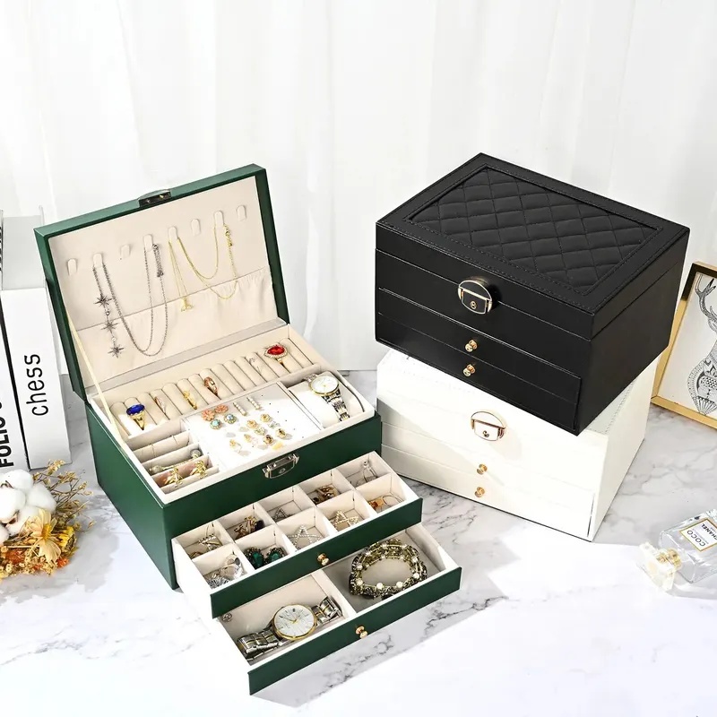 صندوق مجوهرات كبير السعة متعدد - مراجعة Women Accessories Drawer وسعره