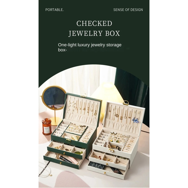 صندوق مجوهرات كبير السعة متعدد - مراجعة Women Accessories Drawer وسعره